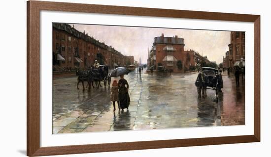 Rainy Day, Boston, 1885-Childe Hassam-Framed Art Print