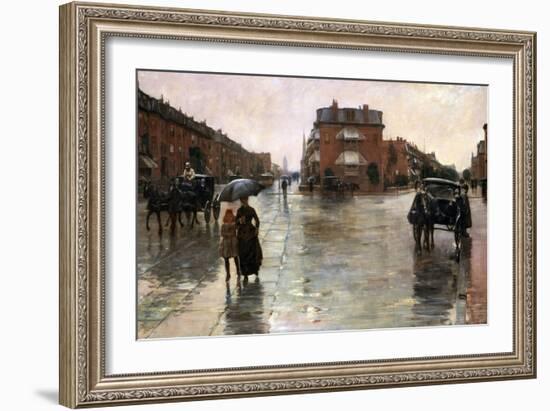 Rainy Day, Boston, 1885-Childe Hassam-Framed Giclee Print