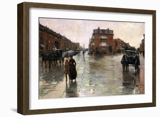 Rainy Day, Boston, 1885-Childe Hassam-Framed Giclee Print