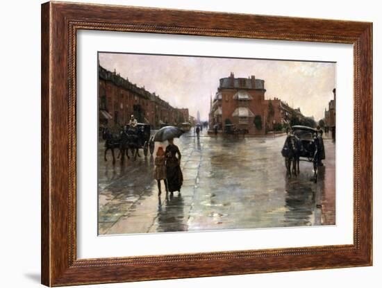 Rainy Day, Boston, 1885-Childe Hassam-Framed Giclee Print