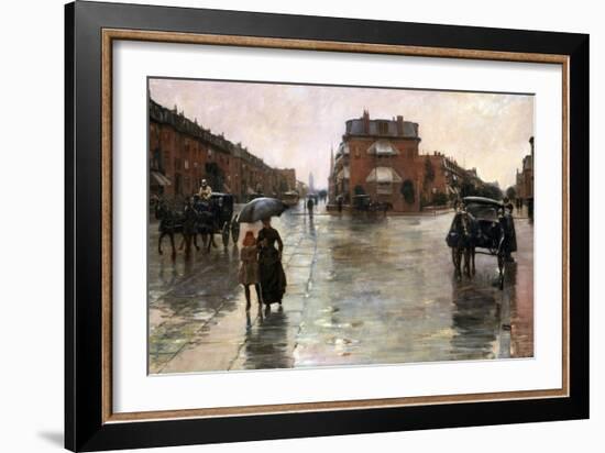 Rainy Day, Boston, 1885-Childe Hassam-Framed Giclee Print