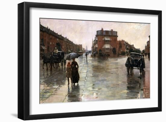 Rainy Day, Boston, 1885-Childe Hassam-Framed Giclee Print