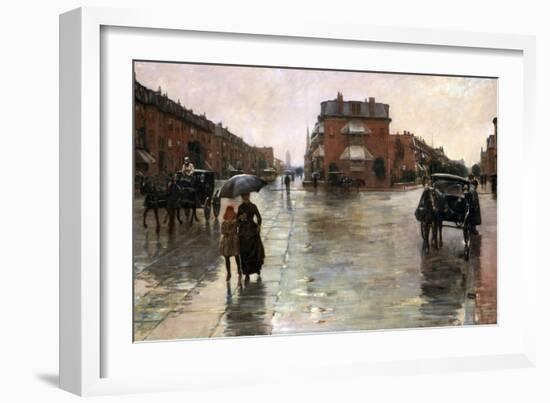 Rainy Day, Boston, 1885-Childe Hassam-Framed Giclee Print