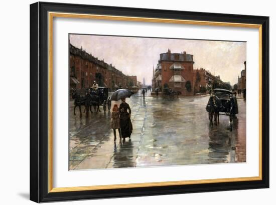 Rainy Day, Boston, 1885-Childe Hassam-Framed Giclee Print