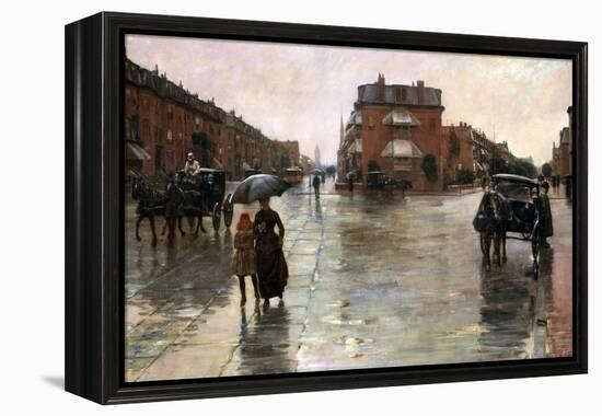 Rainy Day, Boston, 1885-Childe Hassam-Framed Premier Image Canvas