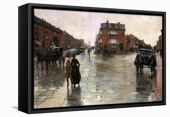 Rainy Day, Boston, 1885-Childe Hassam-Framed Premier Image Canvas