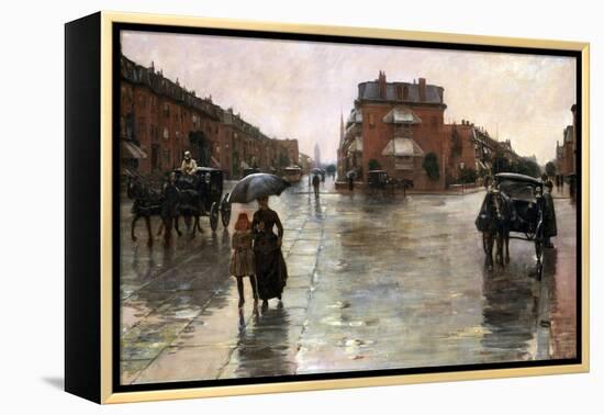 Rainy Day, Boston, 1885-Childe Hassam-Framed Premier Image Canvas