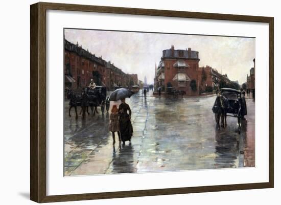 Rainy Day, Boston-Childe Hassam-Framed Giclee Print