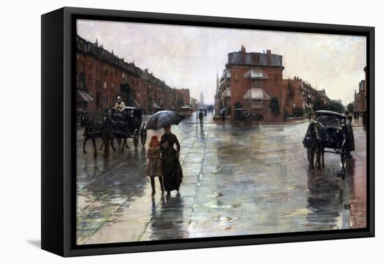 Rainy Day, Boston-Childe Hassam-Framed Premier Image Canvas