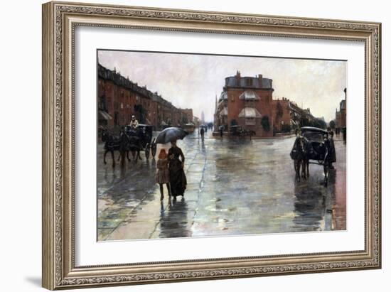 Rainy Day, Boston-Childe Hassam-Framed Giclee Print