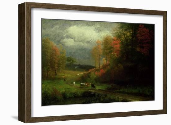 Rainy Day in Autumn, Massachusetts, 1857-Albert Bierstadt-Framed Giclee Print