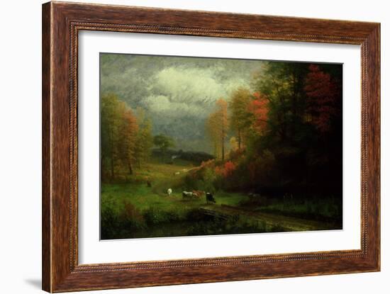 Rainy Day in Autumn, Massachusetts, 1857-Albert Bierstadt-Framed Giclee Print