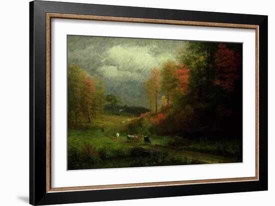 Rainy Day in Autumn, Massachusetts, 1857-Albert Bierstadt-Framed Giclee Print