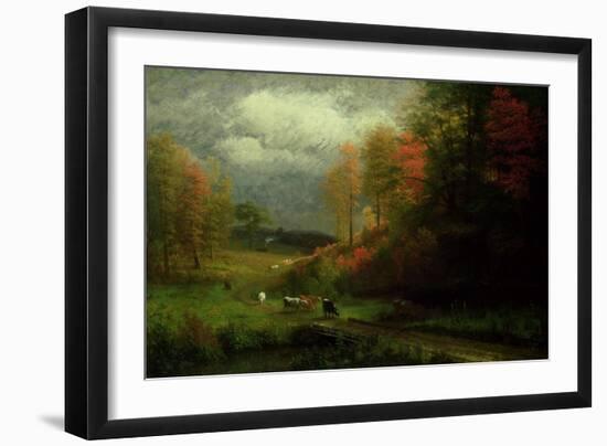 Rainy Day in Autumn, Massachusetts, 1857-Albert Bierstadt-Framed Giclee Print