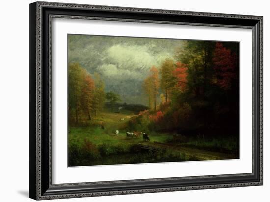 Rainy Day in Autumn, Massachusetts, 1857-Albert Bierstadt-Framed Giclee Print