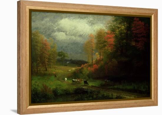 Rainy Day in Autumn, Massachusetts, 1857-Albert Bierstadt-Framed Premier Image Canvas