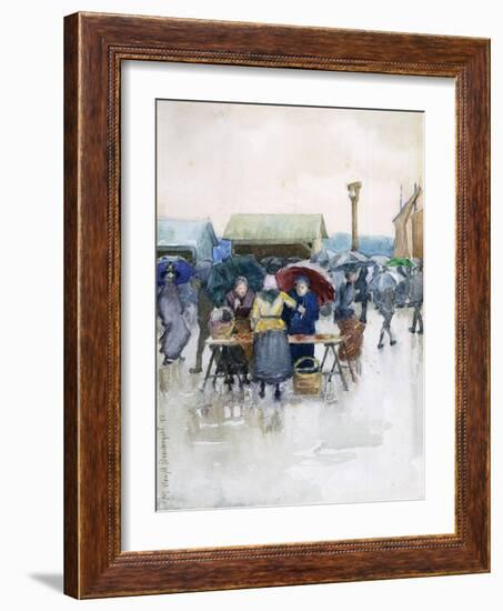 Rainy Day: The Fish Market-Maurice Brazil Prendergast-Framed Giclee Print