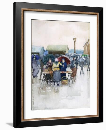 Rainy Day: The Fish Market-Maurice Brazil Prendergast-Framed Giclee Print