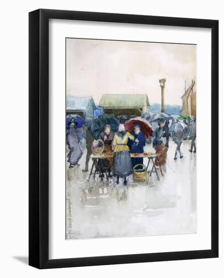 Rainy Day: The Fish Market-Maurice Brazil Prendergast-Framed Giclee Print