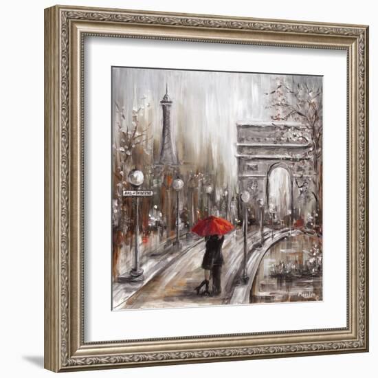 Rainy Embrace by the Arc-Marilyn Dunlap-Framed Art Print