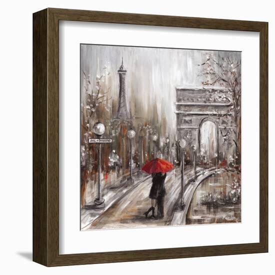 Rainy Embrace by the Arc-Marilyn Dunlap-Framed Art Print