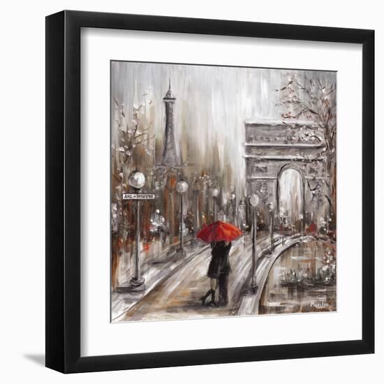 Rainy Embrace by the Arc-Marilyn Dunlap-Framed Art Print