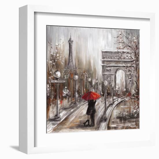 Rainy Embrace by the Arc-Marilyn Dunlap-Framed Art Print