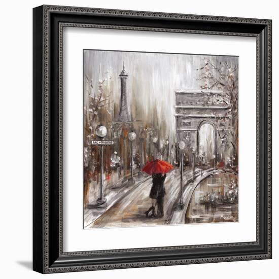 Rainy Embrace by the Arc-Marilyn Dunlap-Framed Art Print