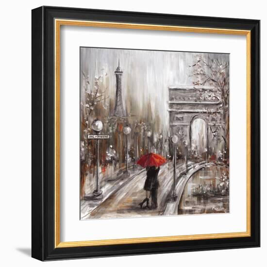 Rainy Embrace by the Arc-Marilyn Dunlap-Framed Art Print