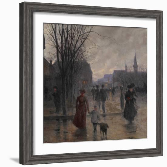 Rainy Evening on Hennepin Avenue, C.1902-Robert Koehler-Framed Giclee Print