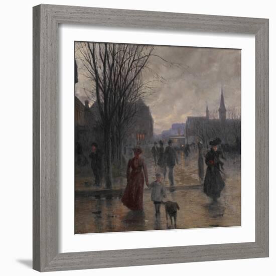 Rainy Evening on Hennepin Avenue, C.1902-Robert Koehler-Framed Giclee Print