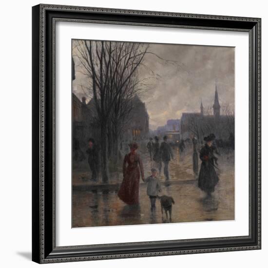 Rainy Evening on Hennepin Avenue, C.1902-Robert Koehler-Framed Giclee Print