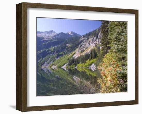 Rainy Lake and Frisco Mountain, Okanogan National Fores, Washington State, Usa-Tony Waltham-Framed Photographic Print