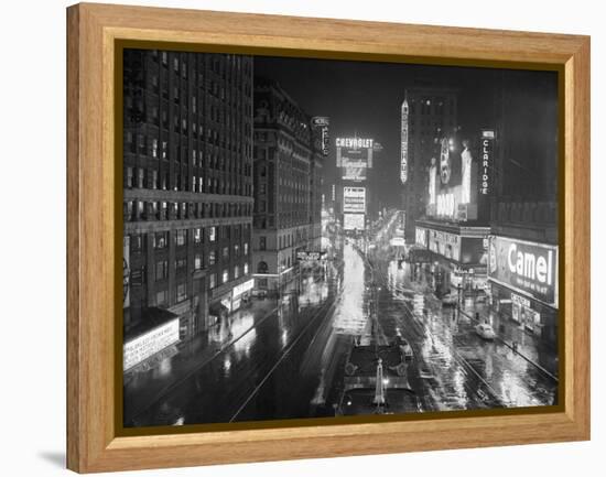 Rainy Night in times Square-null-Framed Premier Image Canvas