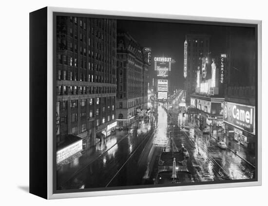 Rainy Night in times Square-null-Framed Premier Image Canvas