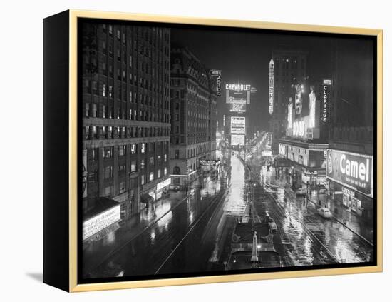 Rainy Night in times Square-null-Framed Premier Image Canvas