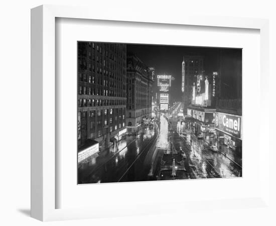 Rainy Night in times Square-null-Framed Premium Photographic Print