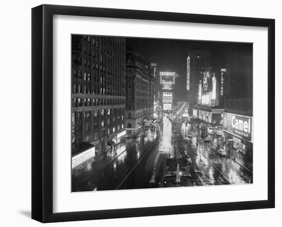 Rainy Night in times Square-null-Framed Photographic Print