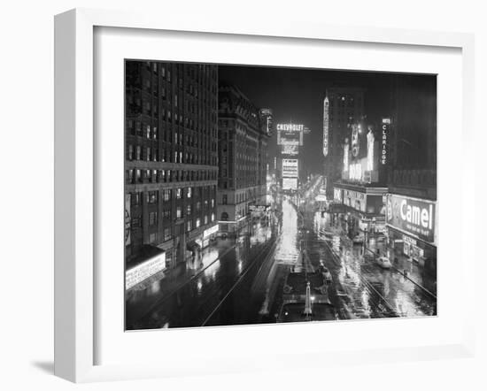 Rainy Night in times Square-null-Framed Photographic Print