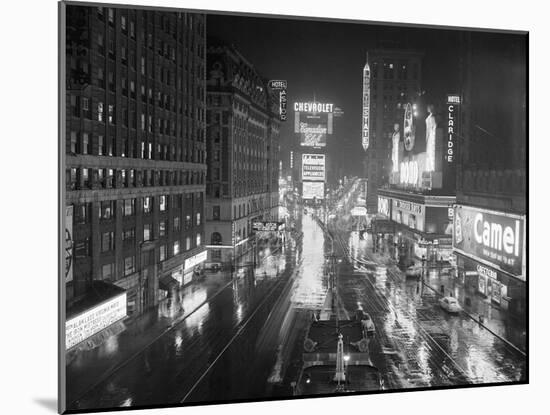 Rainy Night in times Square-null-Mounted Photographic Print