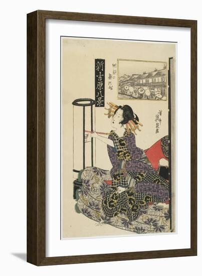 Rainy Night with a Regular Customer, C. 1820s-Keisai Eisen-Framed Giclee Print