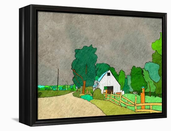 Rainy Season on the Farm-Ynon Mabat-Framed Stretched Canvas