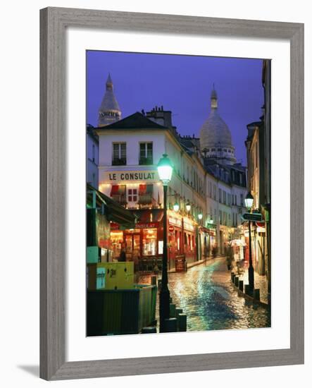 Rainy Street and Dome of the Sacre Coeur, Montmartre, Paris, France, Europe-Gavin Hellier-Framed Photographic Print
