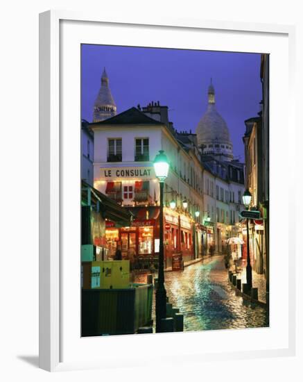 Rainy Street and Dome of the Sacre Coeur, Montmartre, Paris, France, Europe-Gavin Hellier-Framed Photographic Print