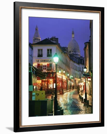 Rainy Street and Dome of the Sacre Coeur, Montmartre, Paris, France, Europe-Gavin Hellier-Framed Photographic Print