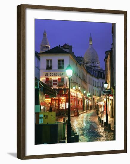 Rainy Street and Dome of the Sacre Coeur, Montmartre, Paris, France, Europe-Gavin Hellier-Framed Photographic Print