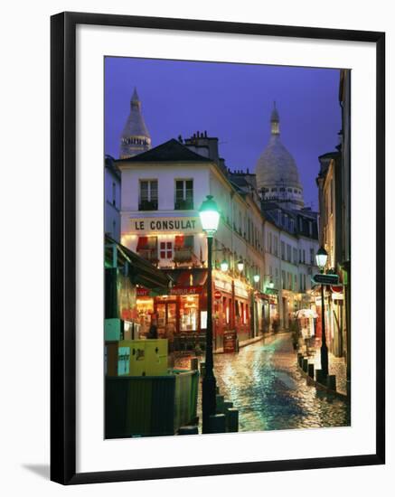 Rainy Street and Dome of the Sacre Coeur, Montmartre, Paris, France, Europe-Gavin Hellier-Framed Photographic Print