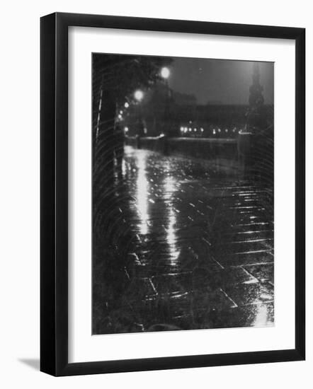 Rainy Wet Sidewalk at Night, London-Emil Otto Hoppé-Framed Photographic Print