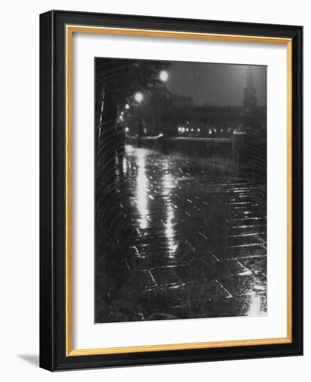Rainy Wet Sidewalk at Night, London-Emil Otto Hoppé-Framed Photographic Print