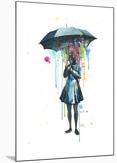 Rainy-Lora Zombie-Mounted Art Print